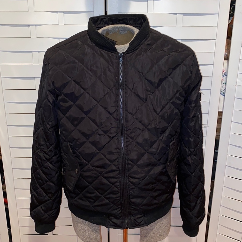 Carbon Black quilted coat jacket